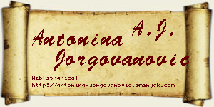 Antonina Jorgovanović vizit kartica